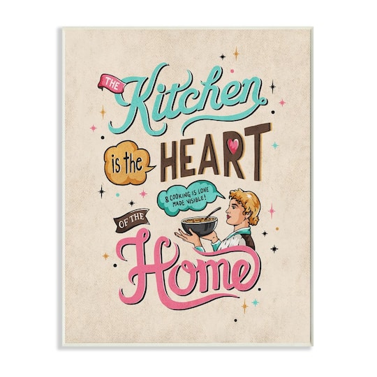 Stupell Industries Kitchen Heart & Home Wood Wall Plaque